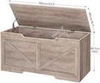 HOOBRO Storage Bench, 43.3” Retro Wooden Storage Chest - Image 6