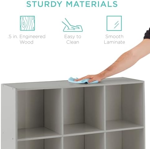 Best Choice Products Kids Bookcase 9-Cube Storage Organizer, 11in Shelf Opening - Image 6