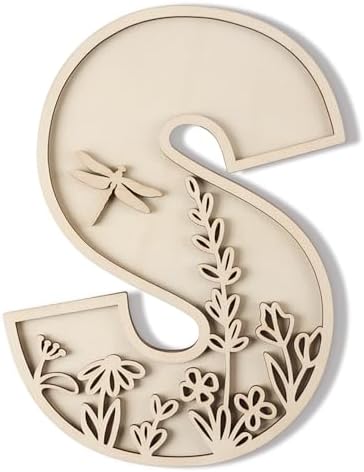 Layered 12 Inch Large Wooden Letters S by LonganCraft