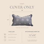 BlissBlush Lumbar Pillow Cover 12x20, Coastal Blue Velvet Decorative Lumbar - Image 6