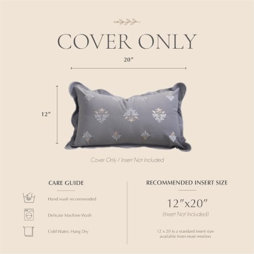 BlissBlush Lumbar Pillow Cover 12x20, Coastal Blue Velvet Decorative Lumbar - Image 6