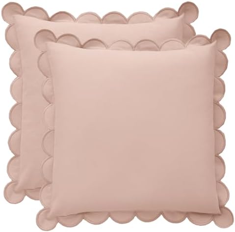 BEBE BASK Scalloped Pillow Cover Set of 2, Cotton by BEBEBASK%C2%AE