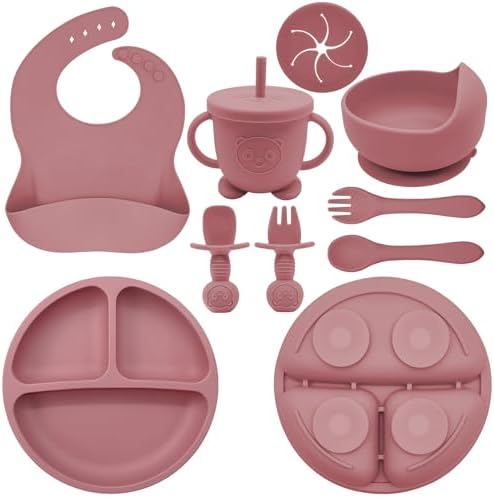Silicone Baby Feeding Set | Baby Led Weaning Supplies Includes Suction Bowls by Munlinder
