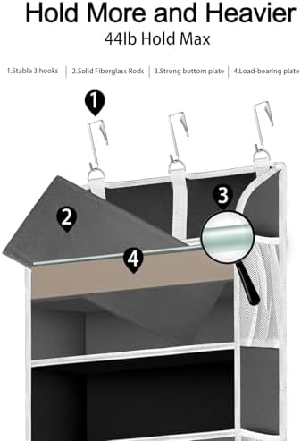 TAHAVICE Over the Door Organizer Storage, 5 Large & 10 Mesh Pockets - Image 4