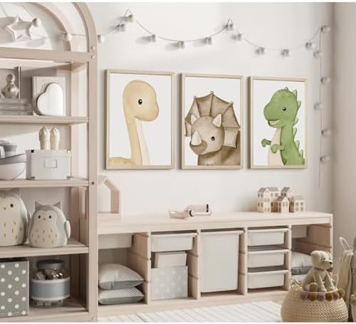 Dinosaur Wall Art Kids Boys Room Canvas Wall Decor Dino Nursery Wall Art - Image 7