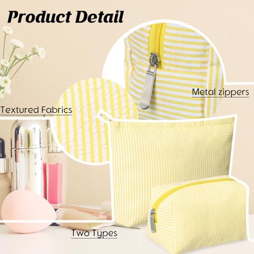Huhumy 2 Pcs Makeup Bag Set for Women, Thin Stripe - Image 4