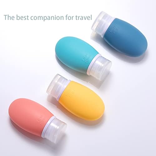 Leak Proof Silicone Travel Bottles, 4 Pack 2oz Liquid Squeezable Refillable - Image 2