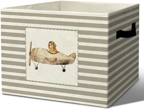 Rustic Golden Retriever Airplane Storage Bins Boxes Handles by Unknown