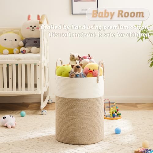 Artfeel Laundry Basket, Woven Cotton Rope Laundry Hamper, 60L - Image 3