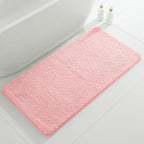 Polyester Bathroom Rug 24"x48" Pink, Non-Slip Soft Shaggy Bath Mat by Kildoss