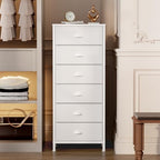 Furnulem White Dresser for Bedroom, 6 Fabric Drawers Chest of Drawers - Image 2