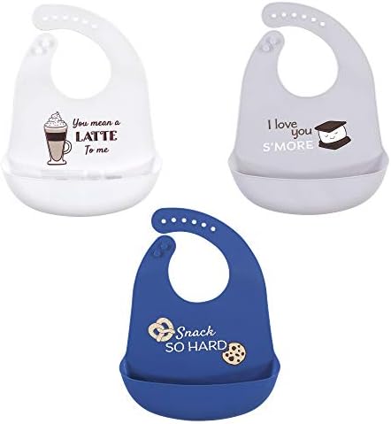 Hudson Baby Unisex Baby Silicone Bibs, You Mean A Latte, One Size by HudsonBaby