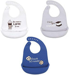 Hudson Baby Unisex Baby Silicone Bibs, You Mean A Latte, One Size by HudsonBaby
