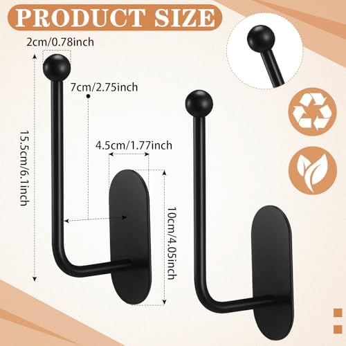 CroBlissful 4 Pcs Adhesive Curtain Holdbacks No Drill Window Hook - Image 3