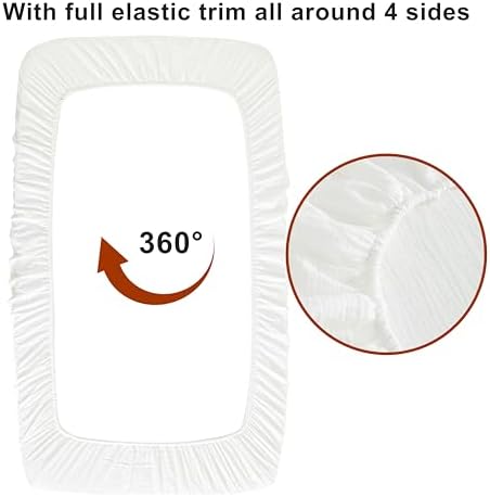 NTBAY Mini Crib Muslin Fitted Sheets, 2 Pack, 24 x 38 - Image 4