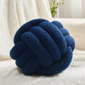 Petrella Navy Blue Knot Pillow Ball, 11 Inch Round Accent Decorative Pillow by Petrellatoy