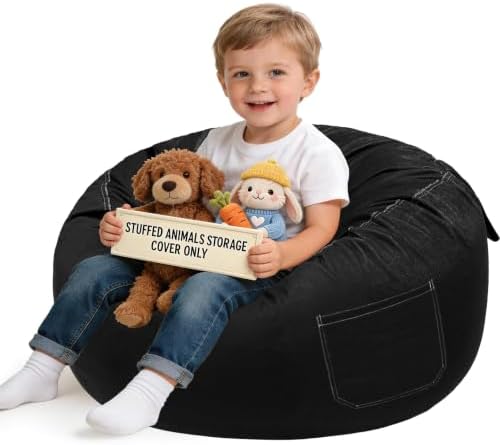 Lukeight Stuffed Animal Storage Bean Bag Chair Cover by Lukeight