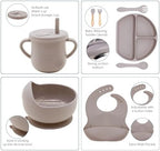 100% Silicone Baby Feeding Set, BPA Free, Divided Plate, Toddler Self Feeding - Image 3