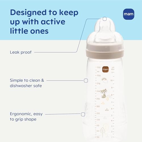 MAM 11oz Active Natural Flow Active Anti-Colic Baby Bottle, 4+ Mths, 4 Pack - Image 2