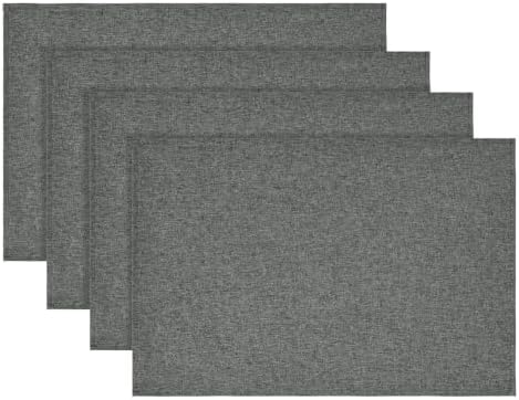 Artoid Mode Grey Placemats Set of 4, 12x18 Inch Washable Holiday Table Mats by ArtoidMode