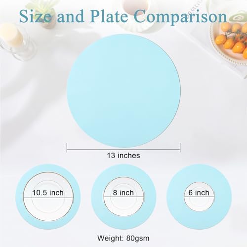 SHACOS 100 pcs Round Paper Placemats Disposable 13 inch Colored Paper - Image 4