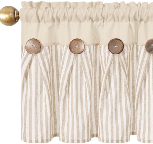 ASPMIZ Farmhouse Valances for Windows, 52x18 Inches, 1 Panel - Image 3