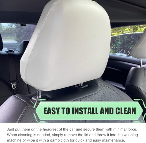 Shakas 2 PCS Cars Headrest Covers, Full Wrap-around Non-marking Fit - Image 6