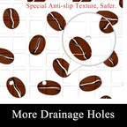 Shower Mat Non Slip 26.8 x 15.1 Inches, Coffee Beans Bathtub Mat Shower Stall - Image 2
