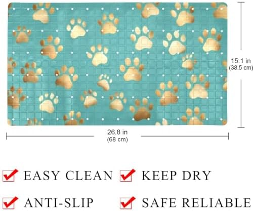 Bathtub Mat Non Slip 26.8x15.1In, Dogs Paws Bath Mat - Image 4