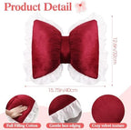 Yousoontic 2 Pcs Bow Throw Pillows 15.7x12.6 in, Waffle Weave Fabric - Image 2