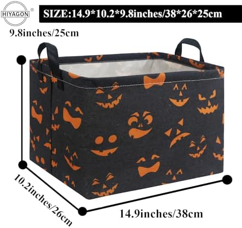 Rectangular Halloween Basket for Boys and Girls Kids Trick or Treat Pumpkin - Image 2