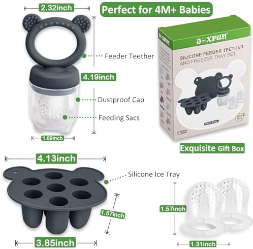 JEXFUN Silicone Baby Food Feeders + Freezer Tray - Image 4