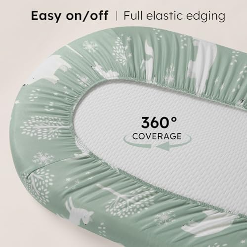 Baby Bassinet Sheets Boy, 3 Pack Fitted Bassinet Mattress Sheets, Compatible - Image 6