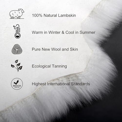 Genuine Real NZ Sheepskin Area Rug Fluffy Lambskin Fur Taupe 2 x 3.2ft - Image 6