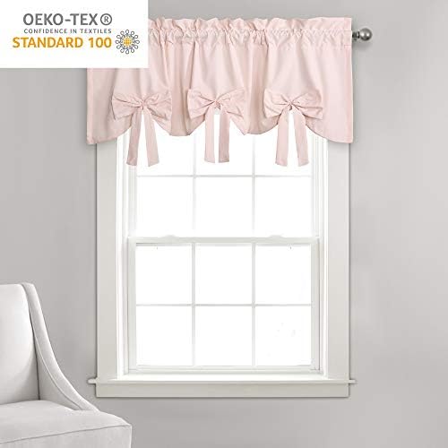 Lush Decor Melody Bow Valance Curtain 52" W x 18" L +3" Blush - Image 5