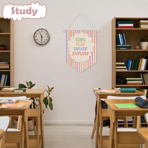 Ghueghe Pastel Boho Playroom Canvas Banner Wall Decor - Image 4
