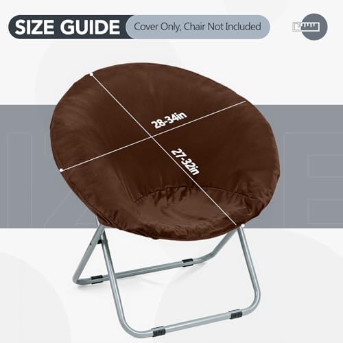 Velvet Stretch Saucer Chair Cover, Round Moon Chair Cover - Image 2