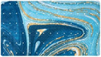 Shower Mat Non Slip 26.8 x 15.1 Inches, Cyan Gold Marble Bathtub Mat Shower by Anna+Cowper