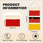 3-Pocket Hanging Wall Organizer, Polka Dot Bow Storage - Image 3