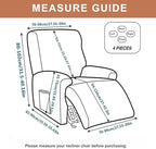 Recliner Chair Covers 4-Pieces Recliner Slipcovers Lazy Boy Chair Covers - Image 5