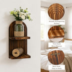 Artilady Shelf Boho Wall Decor, Solid Wood Mid-Century Shelves - Image 5