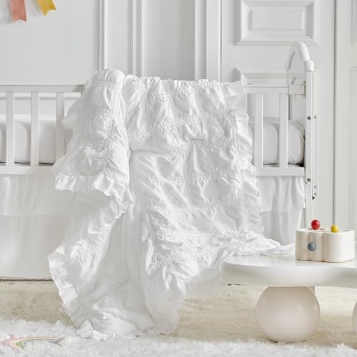 Ruffled Crib Bedding Set Baby Boho Quilted Comforter - Image 4