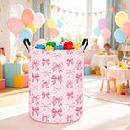QUEENLALA Foldable Waterproof Round Fabric Laundry Basket Home - Image 4