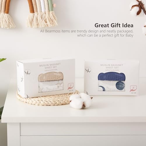 Bearmoss 2-Pack Baby Bassinet Sheets - Image 7
