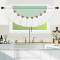 FRAMICS Farmhouse Valance Curtains, Boho Cotton Linen Kitchen Valance, Sage by FRAMICS