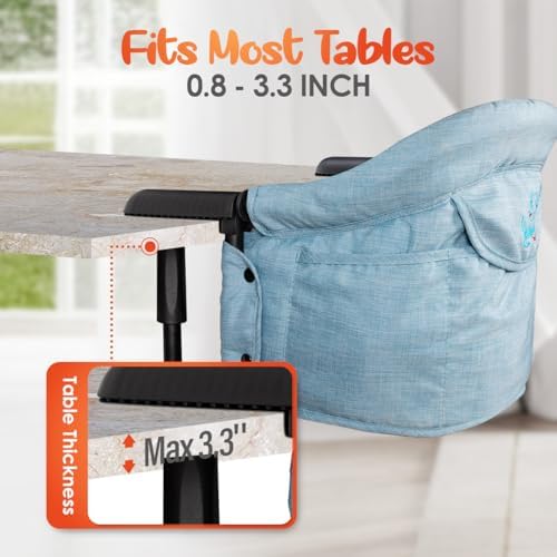 Hook On Chair with Removable Dining Tray, Portable Hook-On Chairs with Storage - Image 3