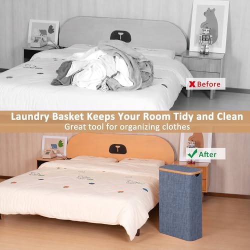 iEGrow 65L Slim Laundry Hamper, Narrow Laundry Basket - Image 3
