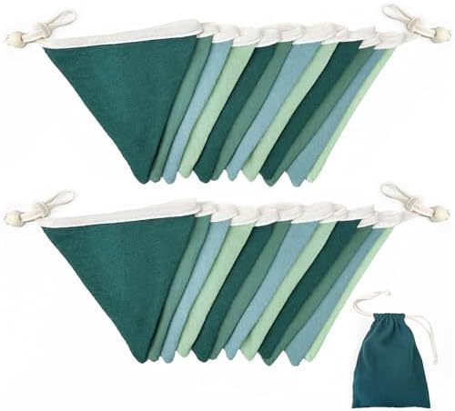 2 Sets of Gradient Dark Green Pennant Banner 24Pcs Nursery Garland Flags Sage - Image 4
