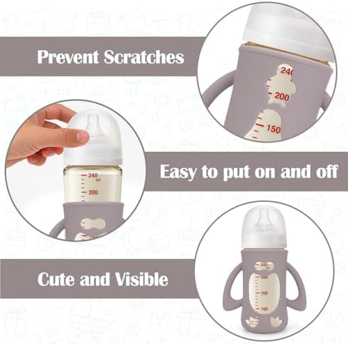 BUSOHA 3 Pack Silicone Sleeves for Pigeon 8oz Baby Bottle - Image 2