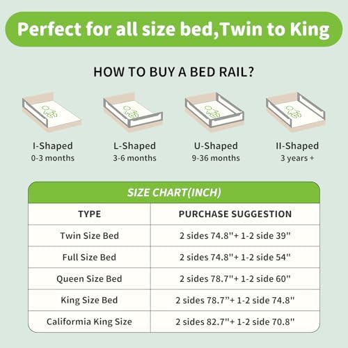 1-Piece Adjustable Height Baby Bed Rail, Kids Safety Guard Rails - Image 4
